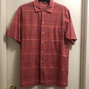 Vintage Jack Nicklaus Men’s Medium Red striped cotton/poly button-down shirt